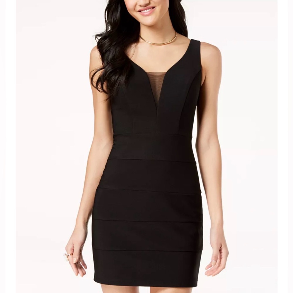 Macy’s Crystal Doll Black Sleeveless Mini Dress